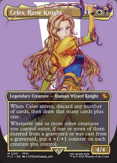 Celes, Rune Knight (FIC) (Foil) (Borderless) (#201)