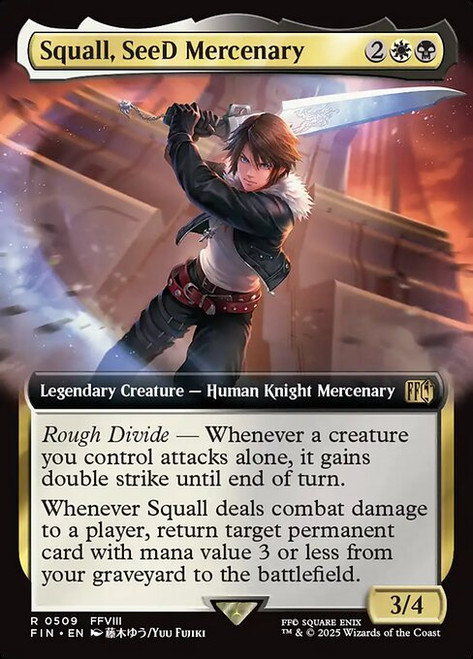 Squall, SeeD Mercenary (FIN) (Foil) (Extended Art) (#509)