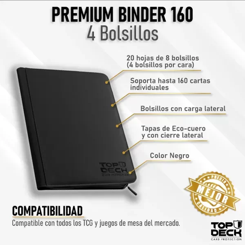 Carpeta Premium - TOPDECK 160 color Negro