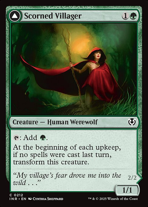 Scorned Villager // Moonscarred Werewolf (INR) (Foil) (#212)