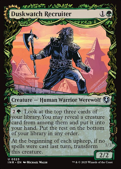 Duskwatch Recruiter // Krallenhorde Howler (INR) (Foil) (Showcase) (#323)
