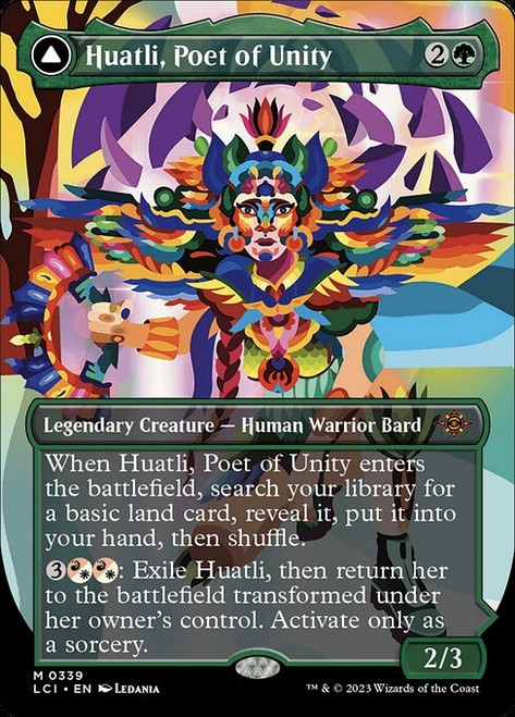 Huatli, Poet of Unity // Roar of the Fifth People (LCI) (Foil) (Borderless) (#339)