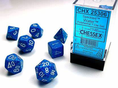 Water Speckled 7 Dice Set - CHX25306