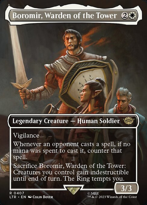 Boromir, Warden of the Tower (LTR) (Foil) (Borderless) (#407)