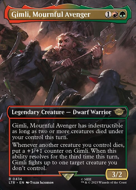 Gimli, Mournful Avenger (LTR) (Foil) (Borderless) (#436)