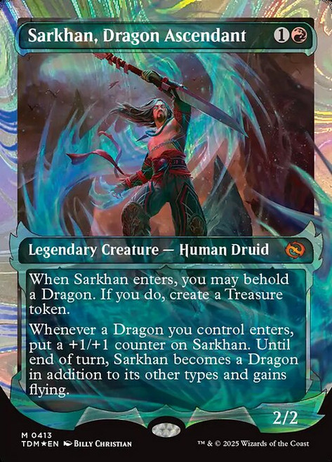 Sarkhan, Dragon Ascendant (TDM) (HaloFoil) (Full Art) (#413)