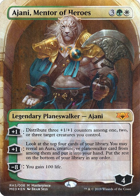 Ajani, Mentor of Heroes (MED) (Foil) (Borderless) (#RA5)