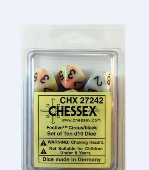 Festive D10: Circus with Black (10) CHX 27242