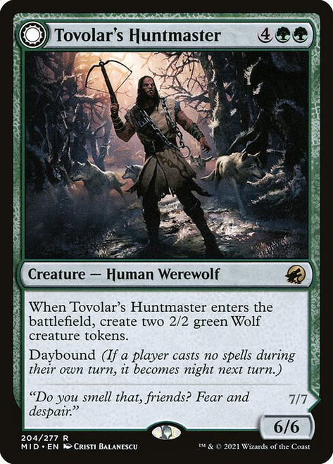Tovolar's Huntmaster // Tovolar's Packleader (MID) (Foil) (#204)