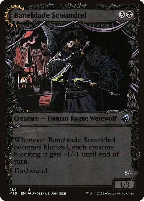 Baneblade Scoundrel // Baneclaw Marauder (MID) (Foil) (Showcase) (#289)