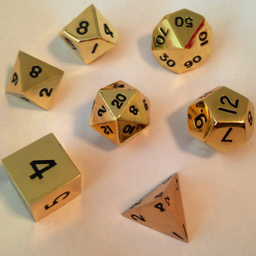 Gold Set of 7 Die