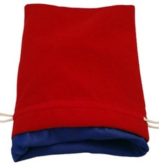 Metallic Dice Games Large Dice Bag Red Velvet with Blue Satin Lining (6x8 inch)