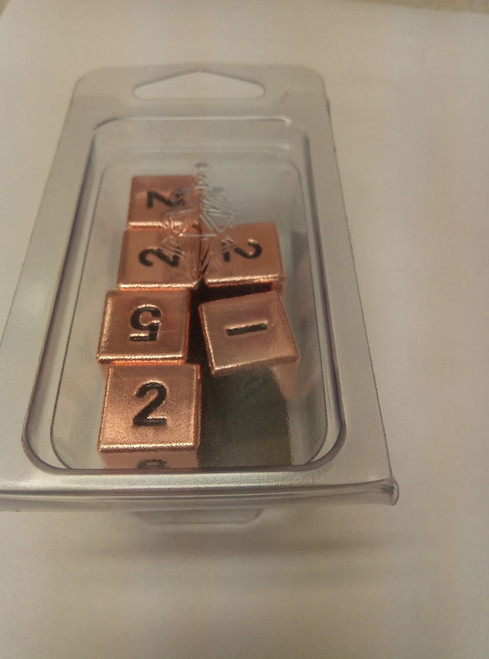 Metallic Dice 16mm D6 Copper 6ct Set