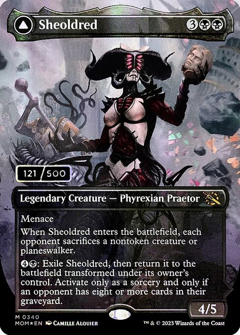 Sheoldred // The True Scriptures (MOM) (Double Rainbow) (Full Art) (#340)