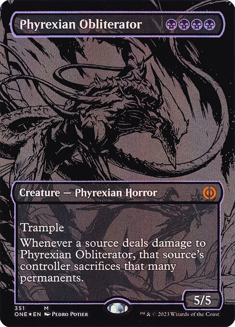 Phyrexian Obliterator (ONE) (OilSlick Raised Foil) (Borderless) (#351)