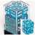 12 Teal w/white Translucent 16mm D6 Dice Block - CHX23615