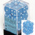 12 Light Blue w/white Opaque 16mm D6 Dice Block - CHX25616
