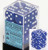 12 Blue w/white Opaque 16mm D6 Dice Block - CHX25606