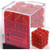 36 Red w/gold Velvet 12mm D6 Dice Block - CHX27874