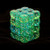 36 Green-Teal w/gold Gemini Translucent 12mm D6 Dice Block - CHX26838