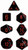 Black/Red Opaque d6 w/ #'s - PQ0618