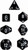 Opaque Black / White 7 Dice Set - CHX25408