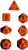 Orange/Black Opaque d8 - PQ0803
