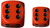 Orange/Black Opaque d6 w/spots 12mm - DQ1203