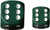 Green/White Opaque d6 w/spots 16mm - DQ1605