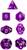 Translucent Purple / White 7 Dice Set - CHX23077