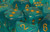Polyhedral Teal w gold d10 - PB1015