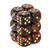 12 Black-Red w/Gold Gemini 16mm D6 Dice Block - CHX26633