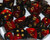 Gemini Bag of 20 Polyhedral Black-Red/gold Dice - LE823