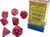 7 Heavy Dice Set - Lab Dice 2 - Fuschia Leaf Dice with Yellow  - CHX30027