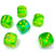 Chessex 16mm d6 Set: Gemini Translucent - Green-Teal w/Yellow - CHX26666
