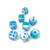 Chessex 12mm d6 Set: Gemini Luminary - Pearl Turquoise-White w/Blue - CHX26865