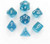 Translucent Mini-Polyhedral Teal/white 7-Die Set
