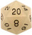 Acrylic Dice 35mm Mega D20 Glow Clear with Black Numbers