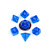 10mm Mini Stardust Acrylic Poly Dice Set: Blue with Silver Number