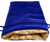 Metallic Dice Games Blue Velvet with Luxury Gold Satin Lining Medium 4"x6" dice bag