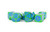 Green with Blue Enamel Digital 16mm Polyhedral Dice Set