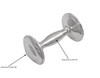 Engraving Locations for 'Classic' Barbell Sterling Silver Baby Rattle 