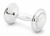 Beaded Sterling Silver Baby Barbell Rattle