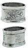 Cavagnini Vintage Fruit Pewter Engravable Napkin Rings Engraved Example, Flower