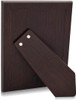 Gieffe Plain Wide 8x10 Sterling Silver Frame Solid Mahogany Wood Back