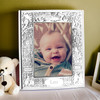 Stork Birth Record 3x5 Silver Baby Picture Frame