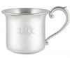 Engraved Example Woodbury Pewter 'Cape Cod' Fancy Handle Pewter Baby Cup