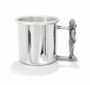 Teddy Bear Handle Polished Pure Pewter Baby Cup - Handmade in the USA