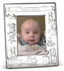 'Teddy Train' Birth Record 3x5 Sterling Silver Picture Frame