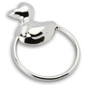 Duck Sterling Silver Baby Teething Rattle 